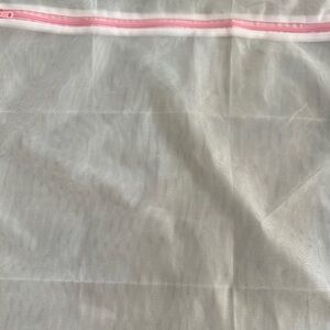 White Mesh Bag with Pink Zipper